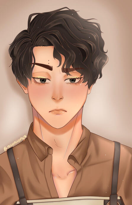 Cafe AU Fanart - Sakusa (Haikyuu)